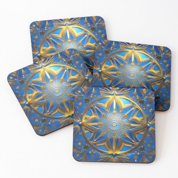 Item preview, Blue golden mandala designed and sold by Illium21.