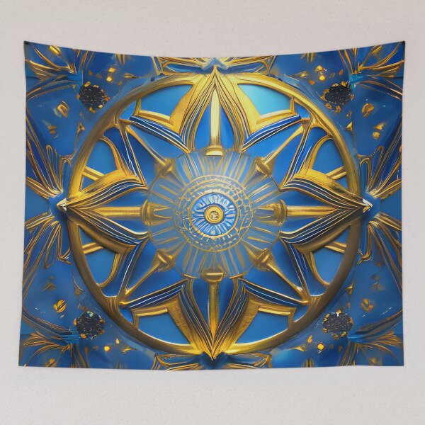 Item preview, Blue golden mandala designed and sold by Illium21.
