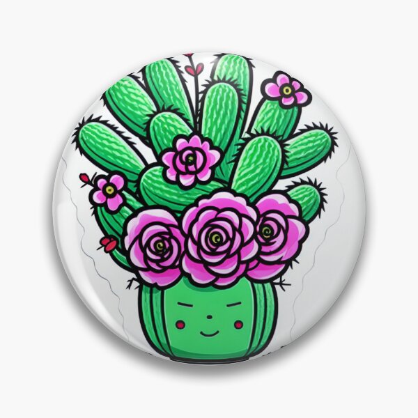 Item preview, A smiling cactus with a flower crown designed and sold by Liseri.