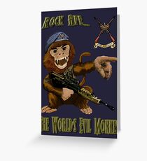 Rock Ape = Evil Monkey Greeting Card