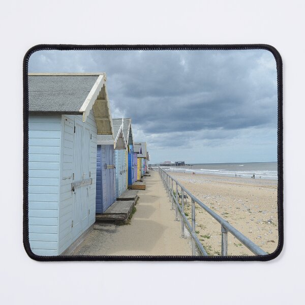 Item preview, Beach huts in a row against grey sky designed and sold by Nick Pautrat.