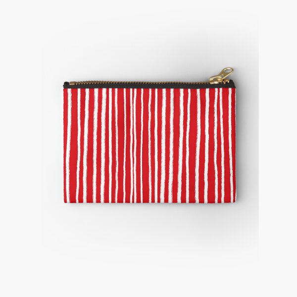 Item preview, Red and White, Vertical, Free Hand Stripes  designed and sold by OneThreeSix.