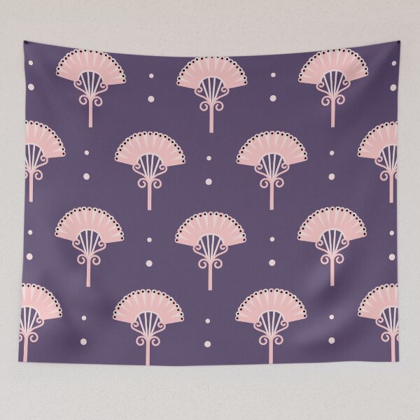 Item preview, Modern Cleopatra ornament folding fan motif aztec Egyptian ethnic seamless pattern designed and sold by Yellowduckstudio.