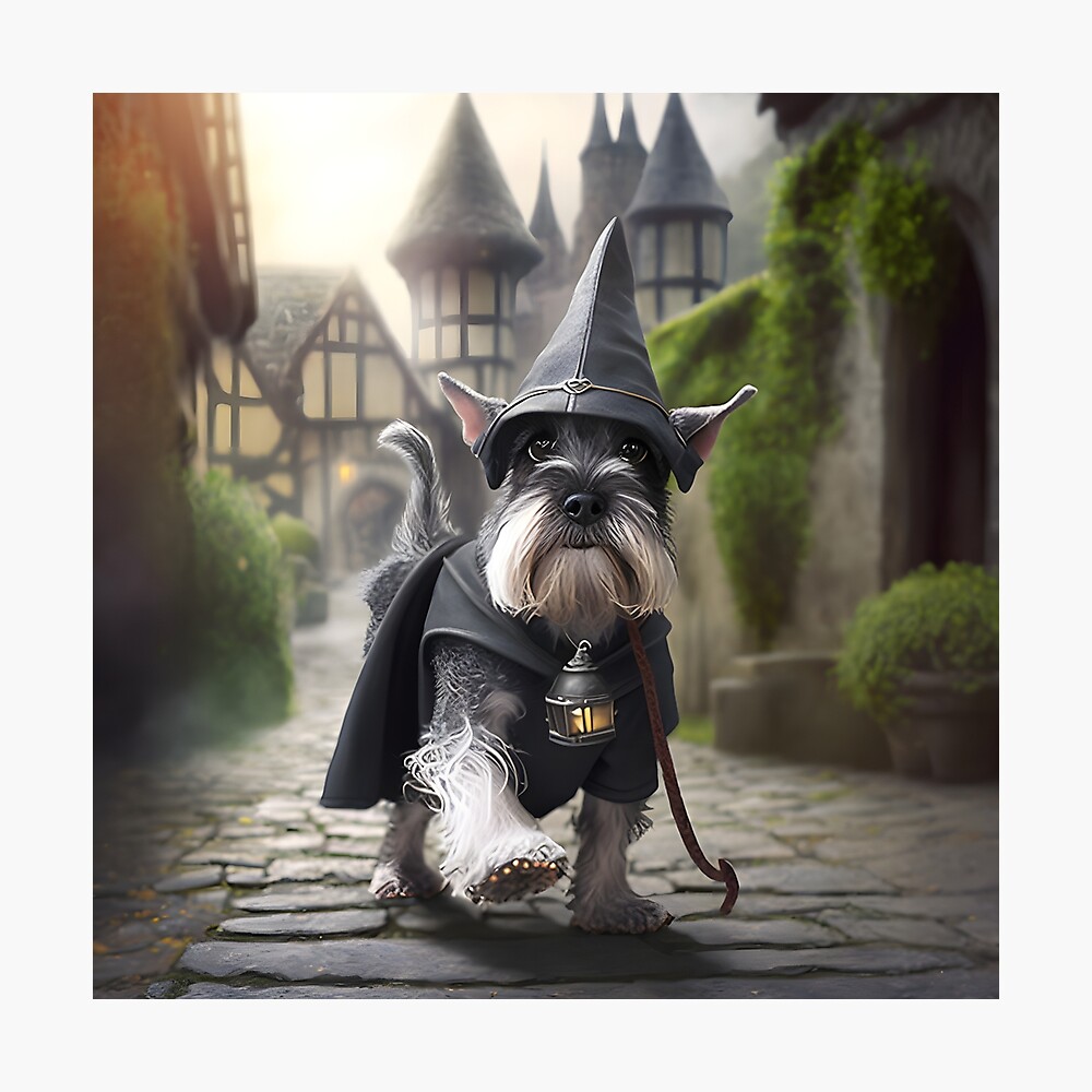 Cute Mini Schnauzer Wizard Art Board Print for Sale by SFCreative Redbubble