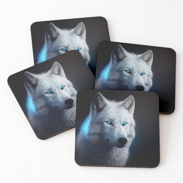 Item preview, Lobo de nieve blanco con hermosos ojos azules designed and sold by GiftPantheon.