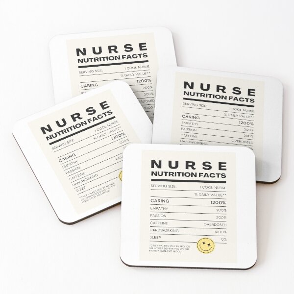 Item preview, NURSE Nutrition Facts Label - Funny Read with Smiley Face designed and sold by GotPink.