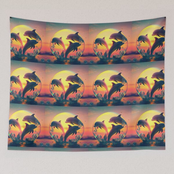 Item preview, colorful dolphins designed and sold by DEMONIZATOR.