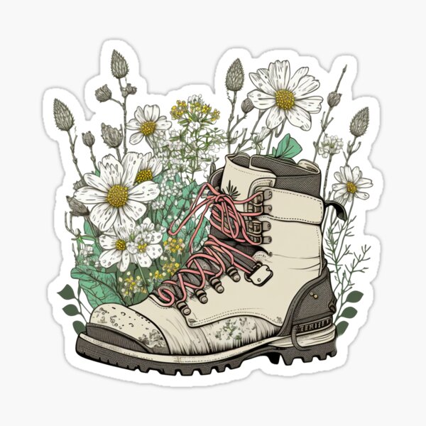 Wildblumen-Wanderschuhe #4 Sticker