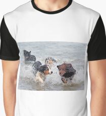 Australian shepherds at the beach Graphic T-Shirt