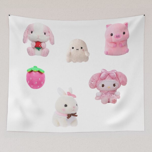 Item preview, Pink Kawaii Plushies Sticker Pack designed and sold by casserolestan.