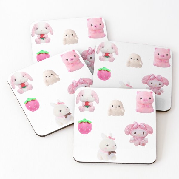 Item preview, Pink Kawaii Plushies Sticker Pack designed and sold by casserolestan.