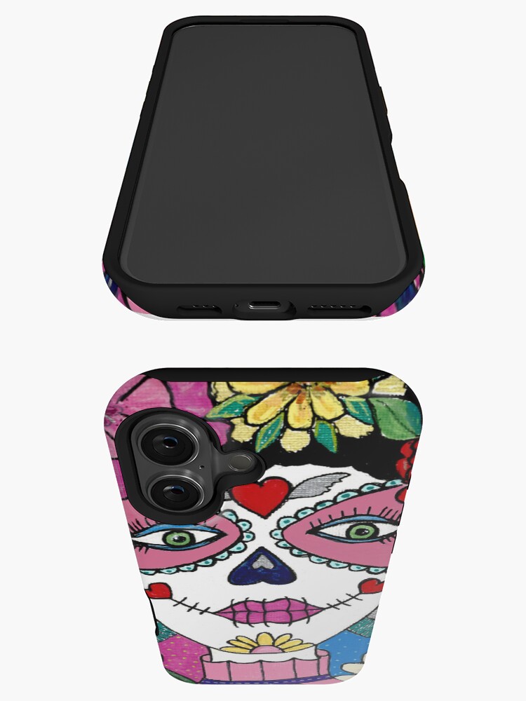 Thumbnail 3 of 4, iPhone Case, Sugar Skull Pink designed and sold by FunkyAdicom.