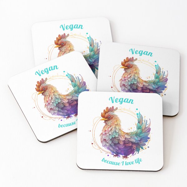 Item preview, Vegan, because I love life (Chicken Version 1) designed and sold by Patrick Hager.