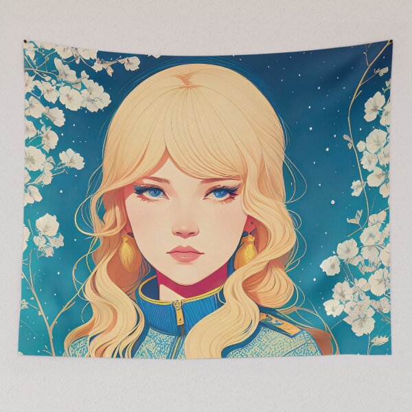 Item preview, Blonde Beauty and White Sakura Flowers designed and sold by FriskyLemur.