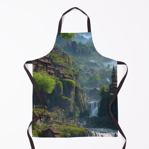 Item preview, RPG Fantasy dwarven mountain village with waterfalls designed and sold by RK - Shop.