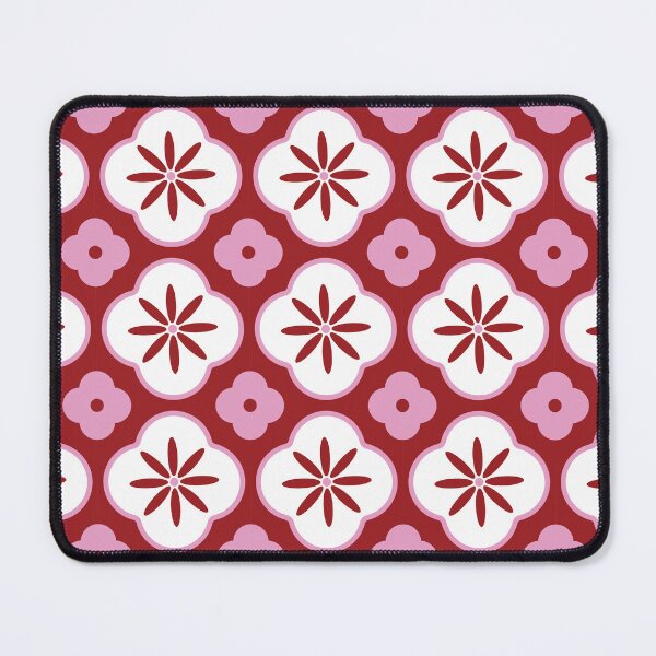 Item preview, Floral Moroccan Bright Red, Pink Tiles Pattern Illustration,Circle Floral, Mediterranean Style designed and sold by Dazzline Designs.