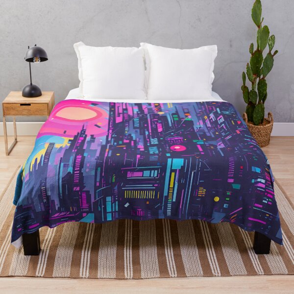 Item preview, Vibrant and funky cyberpunk city with neon lights designed and sold by RK - Shop.