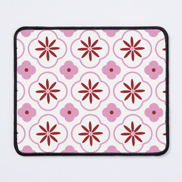 Item preview,  Floral Moroccan Bright Red, Pink Tiles Pattern Illustration,Circle Floral, Mediterranean Style designed and sold by Dazzline Designs.