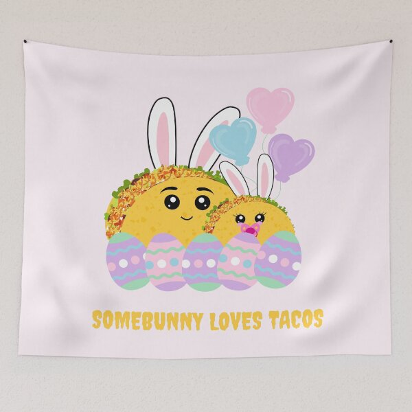 Item preview, Somebunny loves tacos - Cute Baby girl and Dad Easter tacos designed and sold by CuddlyPeas.