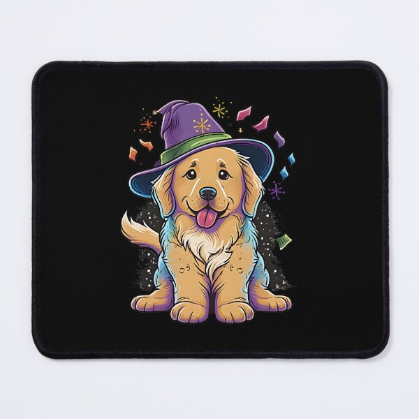 Item preview, Golden Retriever Dog Wizard Witch Kawaii designed and sold by Leonardo Palumbo.