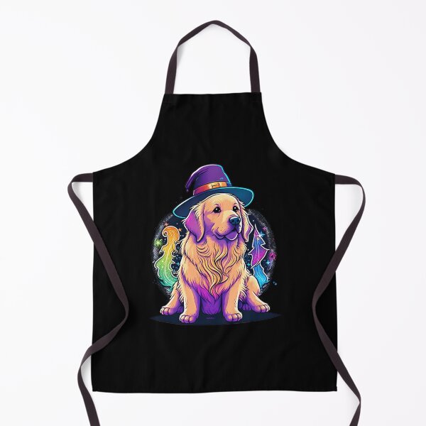 Item preview, Golden Retriever Dog Wizard Witch Kawaii designed and sold by Leonardo Palumbo.