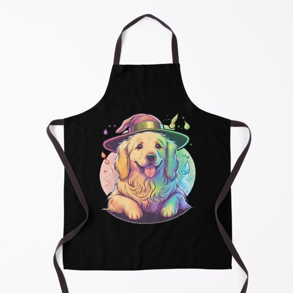 Item preview, Golden Retriever Dog Wizard Witch Kawaii designed and sold by Leonardo Palumbo.