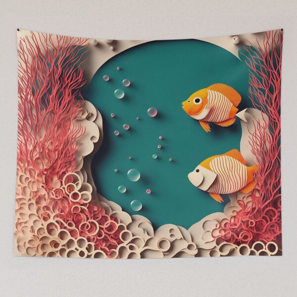 Item preview, Coral Reef Bubbles in Paper art style designed and sold by FormFinder.