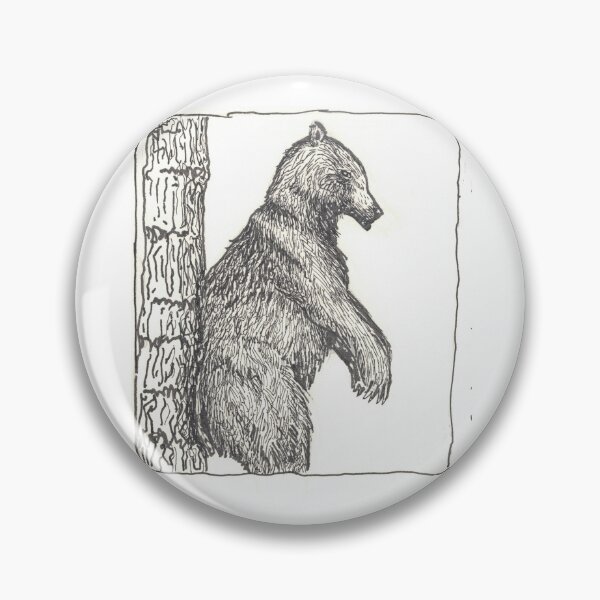 Item preview, Wild bear scratching its backside on a tree in the forest designed and sold by CrittersByLola.