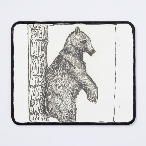Item preview, Wild bear scratching its backside on a tree in the forest designed and sold by CrittersByLola.