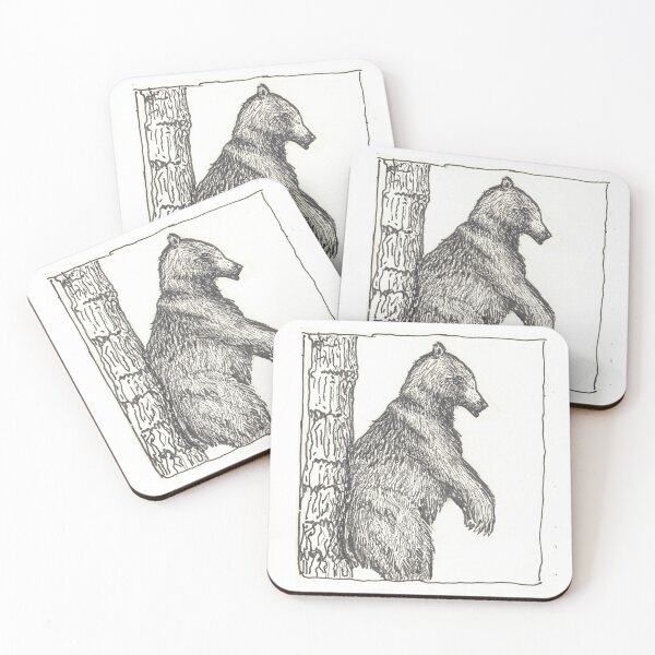 Item preview, Wild bear scratching its backside on a tree in the forest designed and sold by CrittersByLola.