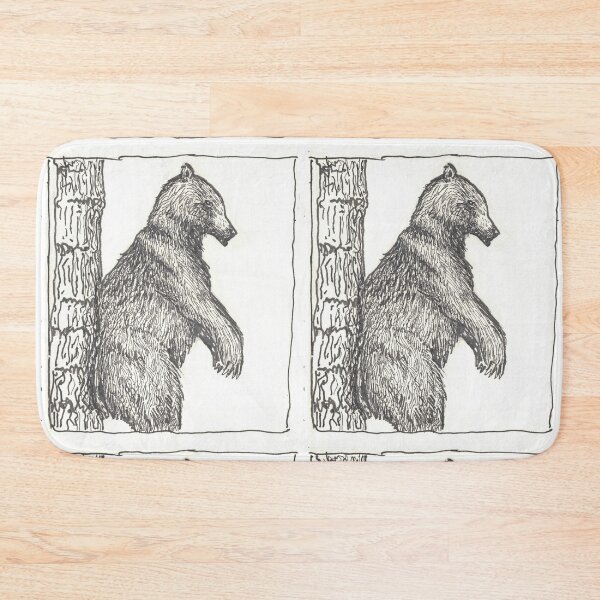 Item preview, Wild bear scratching its backside on a tree in the forest designed and sold by CrittersByLola.