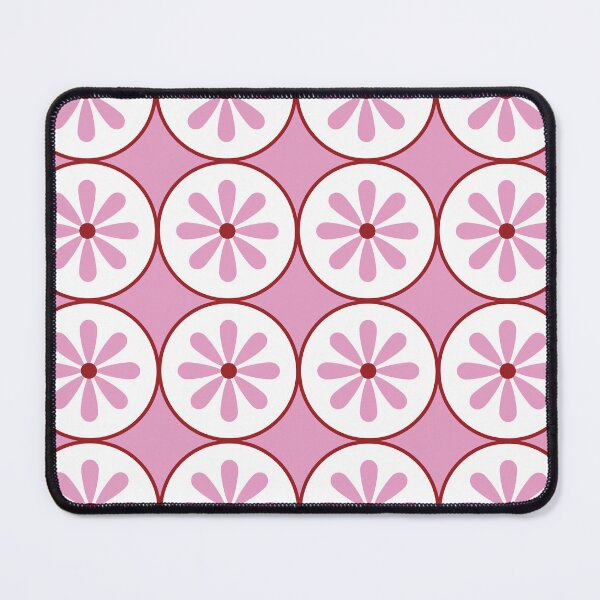 Item preview, Floral Moroccan Bright Red, Pink Tiles Pattern Illustration,Circle Floral, Mediterranean Style designed and sold by Dazzline Designs.