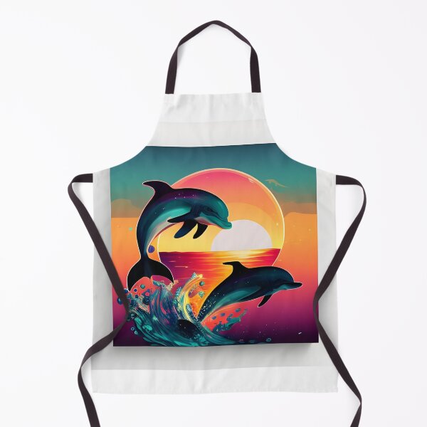 Item preview, colorful dolphins swimming happily designed and sold by DEMONIZATOR.