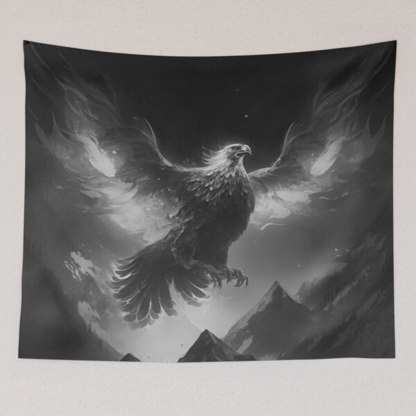 Item preview, Grayscale Fiery Phoenix designed and sold by Healio2.