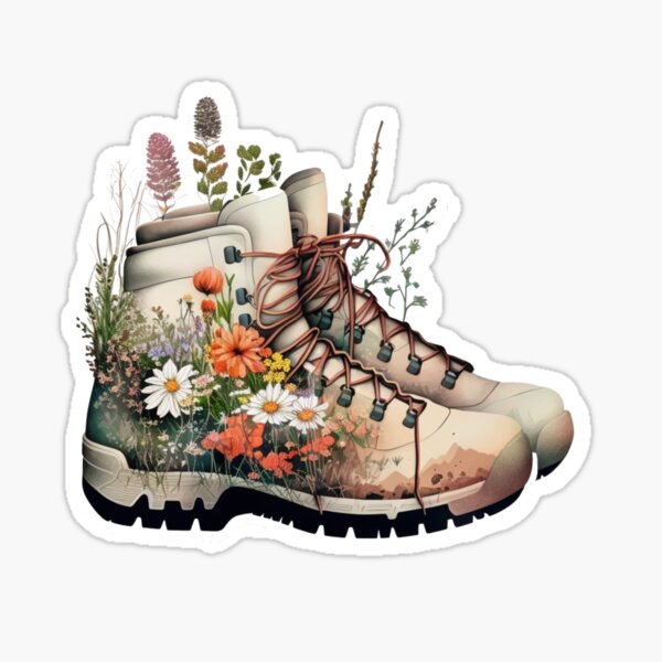 Wildblumen-Wanderschuhe Sticker