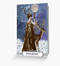 Winter Solstice Moon Goddess Greeting Card