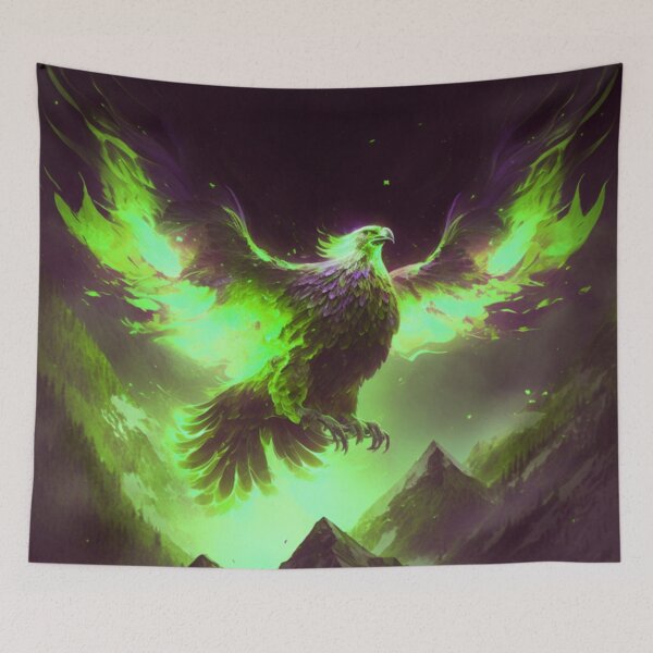 Item preview, Green Fiery Phoenix designed and sold by Healio2.
