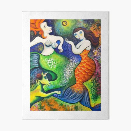 Chagall Mermaids Art Board Print