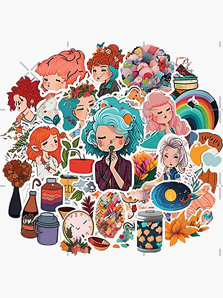 100Pcs Cute Stickers,Aesthetic Vinyl Waterproof Stickers for