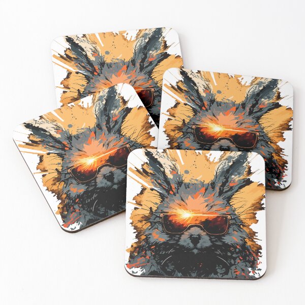 Item preview, Fantasy abstract rabbit warrior portrait painting with a colorful for T-shirt design. designed and sold by Fugacar.