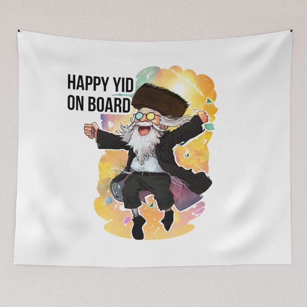 Item preview, Happy Yid On Board - Jewish Car sticker designed and sold by Shmueli Bell.