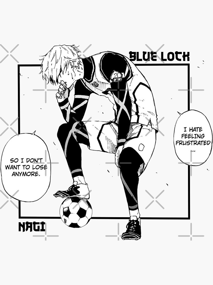 Blue Lock Black White Manga Style Anime Sticker Nagi Seishiro