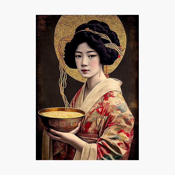 Item preview, Ramen asiatique inspiré de Klimt Poster designed and sold by dragonfruit-art.