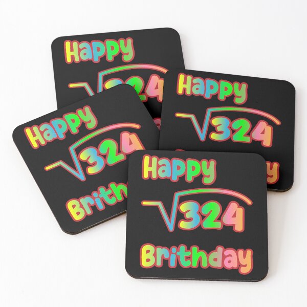 Item preview, Square Root Of 324 Happy Birthday  designed and sold by K0tK0tu.