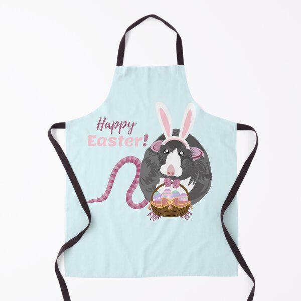 Item preview, Happy Easter - Cute Rat with bunny ears and Easter basket designed and sold by CuddlyPeas.