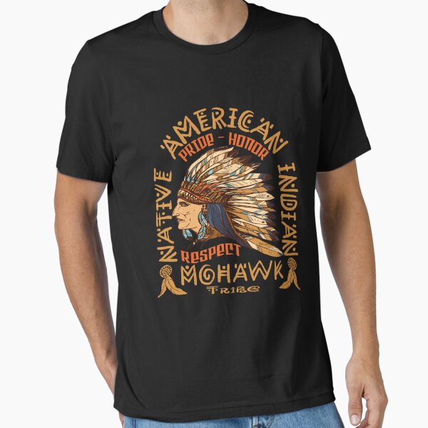 Vista previa del artículo con la obra «Indio Nativo Americano, Orgullo - Honrar y Respetar a la Tribu Mohawk», diseñado y vendido por mixedshop.