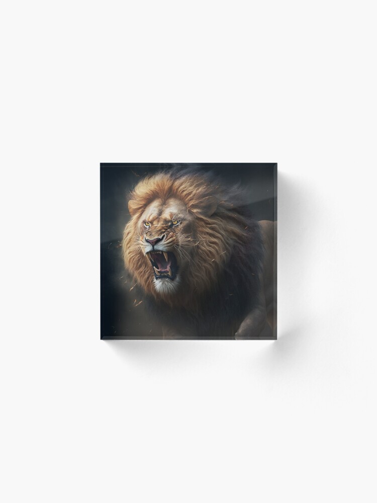 Premium AI Image  The male lion roars AI Generated