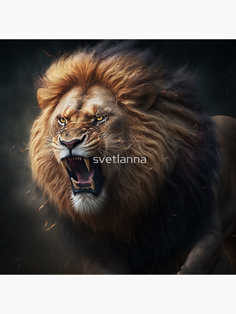 Premium AI Image  The male lion roars AI Generated