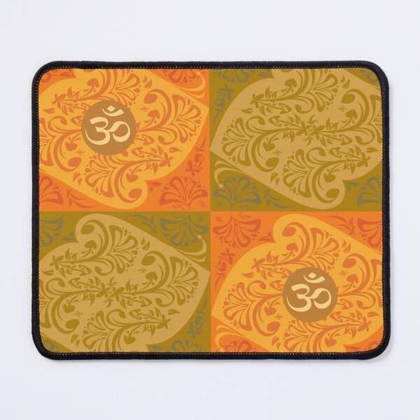 Item preview, Om symbol in a floral patterned motif designed and sold by ZOXOFO.