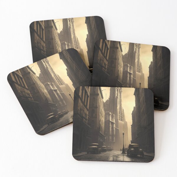 Item preview, Deserted Street - 1930's Fantasy New York  designed and sold by ShadowAndSlate.